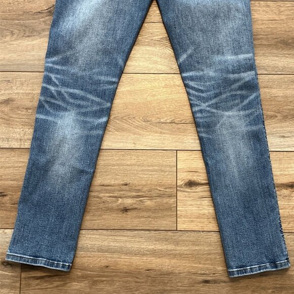 American Eagle AE Athletic Skinny Denim Jeans SZ 29x30 Blue Stretch Distressed - Picture 9 of 12